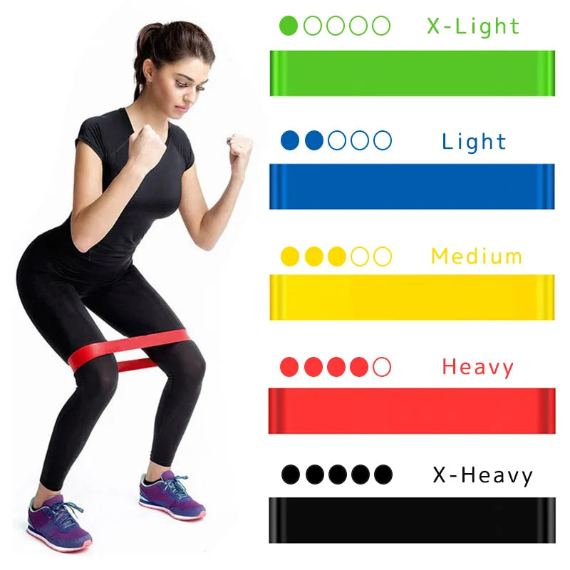 Portable Fitness Workout Equipment: Rubber Resistance Bands