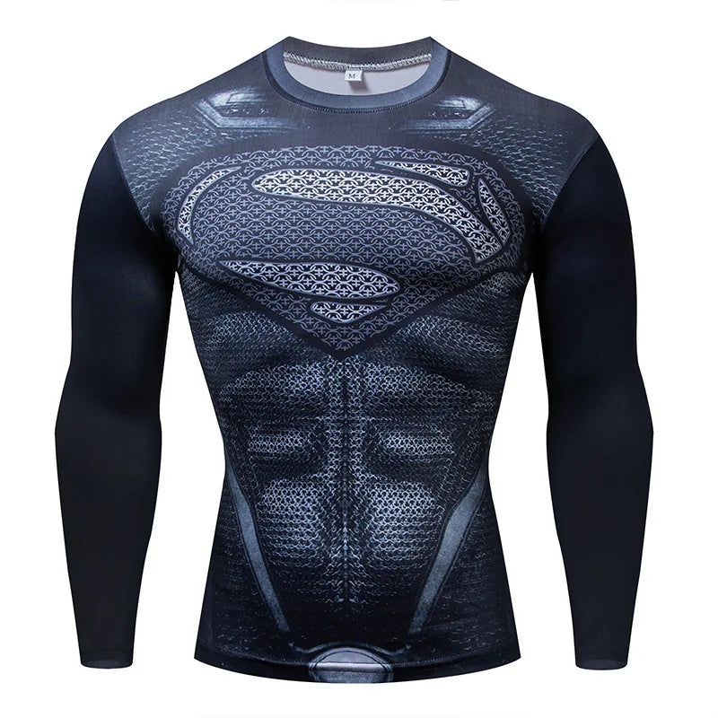 Rashguard Jiu Jitsu T-shirt - Long Sleeve Fitness Sport Sweater Tee for Men