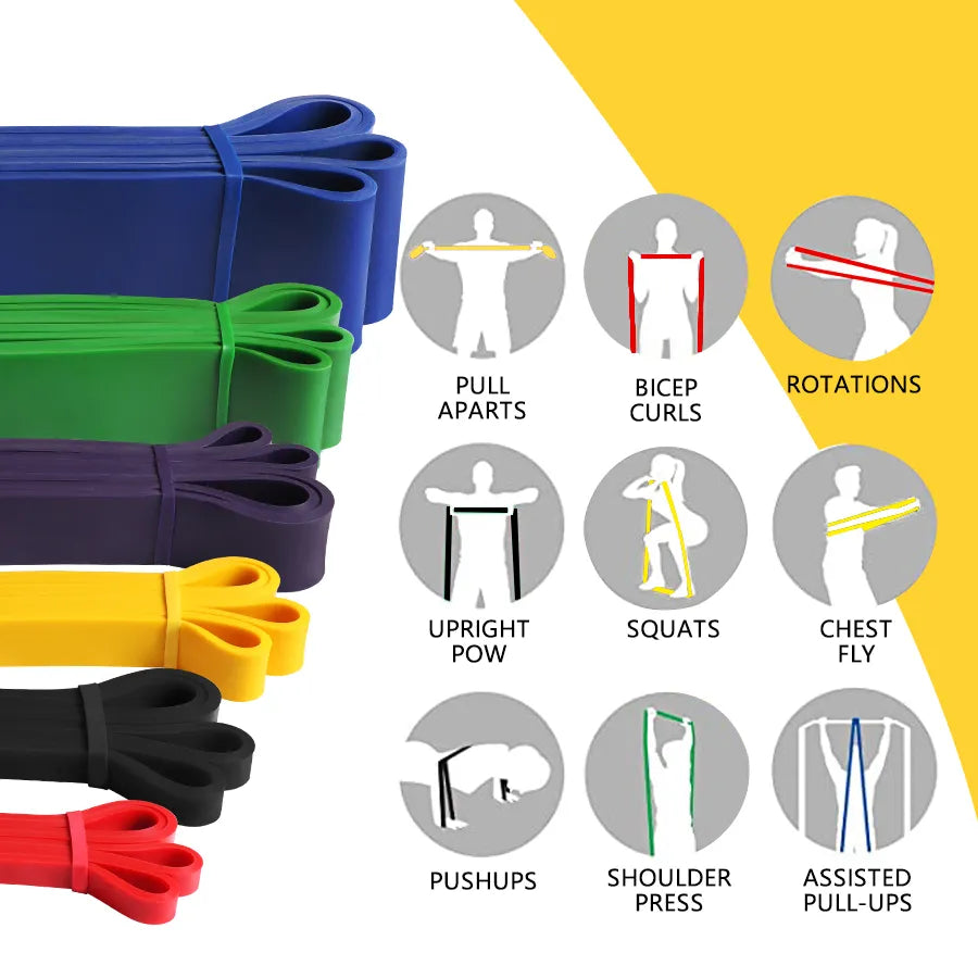 ZSOOQ Heavy Duty Latex Resistance Band: Exercise Elastic Band for Sport Strength