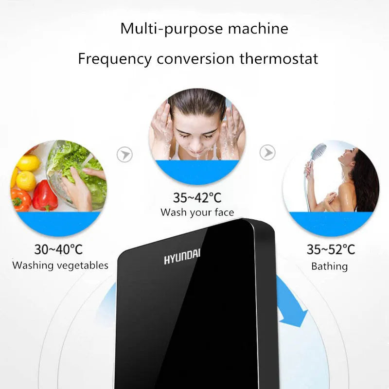 Electric Water Heater: Instantaneous Rapid Heating for Household Bathroom Shower, Small Bath Machine, Kitchen Water Heater