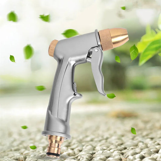 High Pressure Water Spray Gun: All-Metal Plating for Garden Hose, Lawn, Adjustable Modes for Spraying, Irrigation, and Car Wash