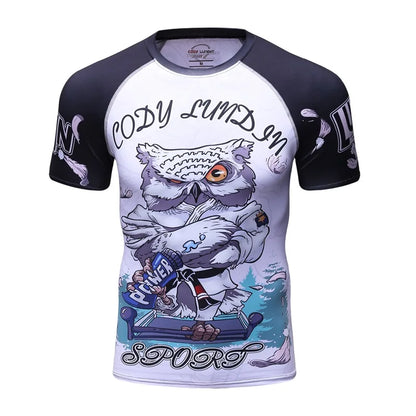 MMA Rashguard - Short Sleeve Fitness Training Tee for Jiu Jitsu, BJJ, and More