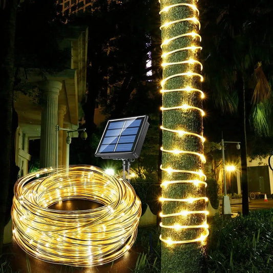 300LED Solar Rope Strip Light: Outdoor Waterproof Fairy Light Strings for Christmas Decor in Garden, Lawn, Tree, Yard, Fence, Pathway