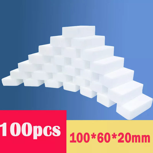 100pcs/Lot Magic Sponge Eraser White Melamine Sponge for Dishwashing Kitchen Bathroom Office Cleaner Cleaning Tools 1006020mm.