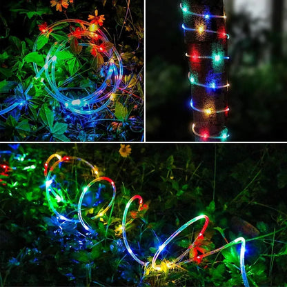 300LED Solar Rope Strip Light: Outdoor Waterproof Fairy Light Strings for Christmas Decor in Garden, Lawn, Tree, Yard, Fence, Pathway