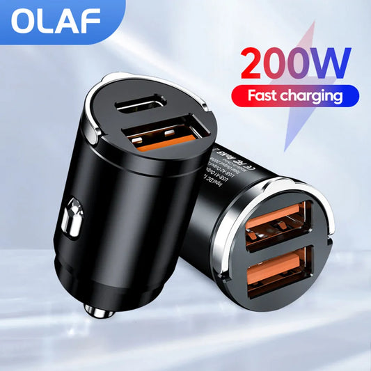 Olaf 200W/100W USB Car Charger: Power Unleashed