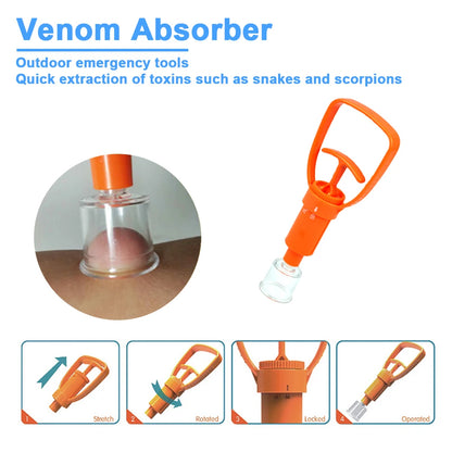 Outdoor Venom Extractor - First Aid Kit for Snake, Mosquito, and Bee Bites