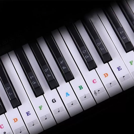 Transparent Piano Keyboard Stickers - Detachable Music Decals for 88/61/54/49 Key Electronic Pianos