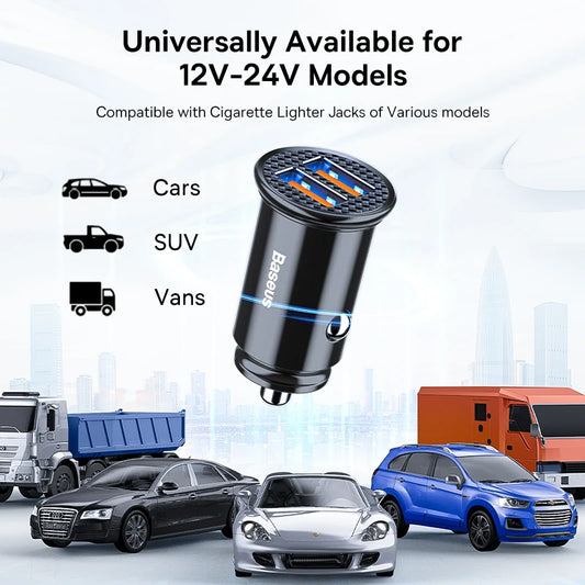 Baseus 30W USB Car Charger: Charge at Full Speed on the Go