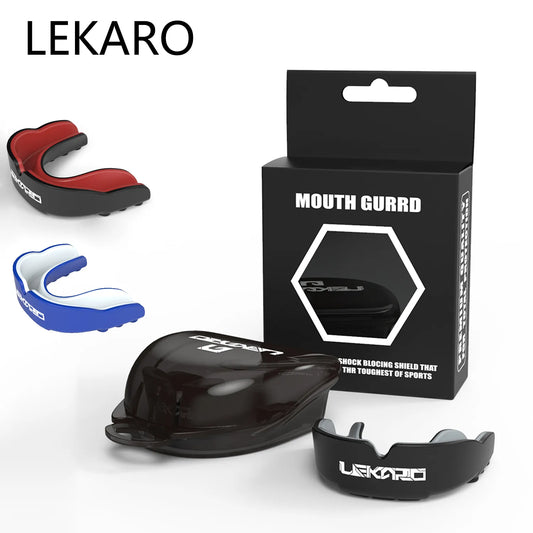 LEKARO Adult Sports Mouth Guard - Protective EVA Mouthguard for Basketball, MMA, Martial Arts, Boxing