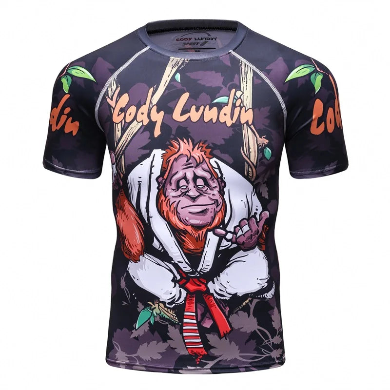 MMA Rashguard - Short Sleeve Fitness Training Tee for Jiu Jitsu, BJJ, and More