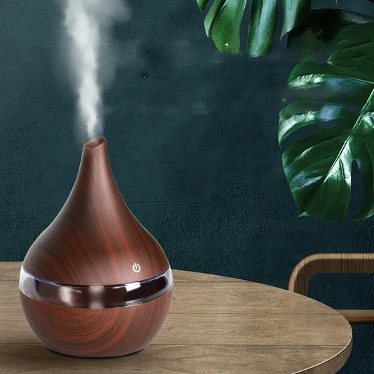 Elevate Your Space with Aromacare 300ml Wood Grain Aroma Diffuser - A Stylish and Tranquil Oasis!