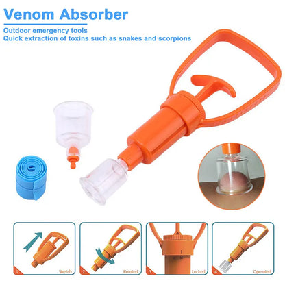 Outdoor Venom Extractor - First Aid Kit for Snake, Mosquito, and Bee Bites