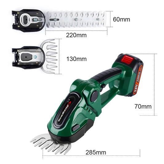 Yofidra 24V 2 in 1 Electric Hedge Trimmer: Household Lawn Mower, Garden Bush Scissors, Grass Scissors Power Tool