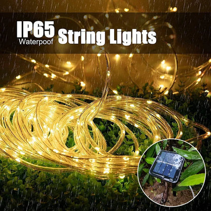 300LED Solar Rope Strip Light: Outdoor Waterproof Fairy Light Strings for Christmas Decor in Garden, Lawn, Tree, Yard, Fence, Pathway