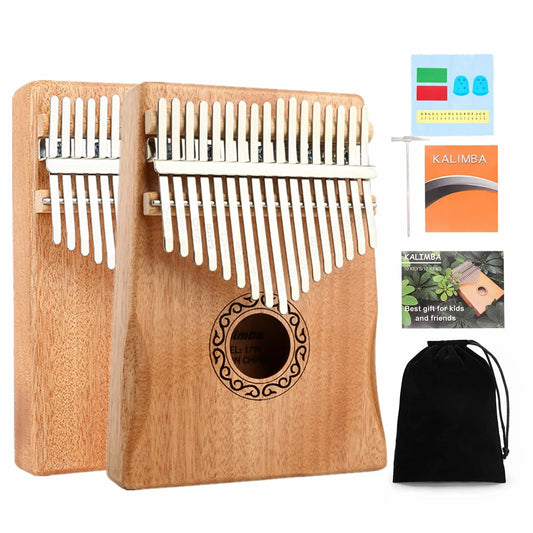 Kalimba Thumb Piano 17/21 Keys Mahogany Wood - Portable Finger Piano Combinations - Gifts for Kids