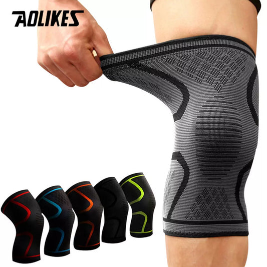 AOLIKES 1PCS Fitness Running Cycling Knee Support Braces: Elastic Nylon Sport Compression Knee Pad Sleeve For Basketball