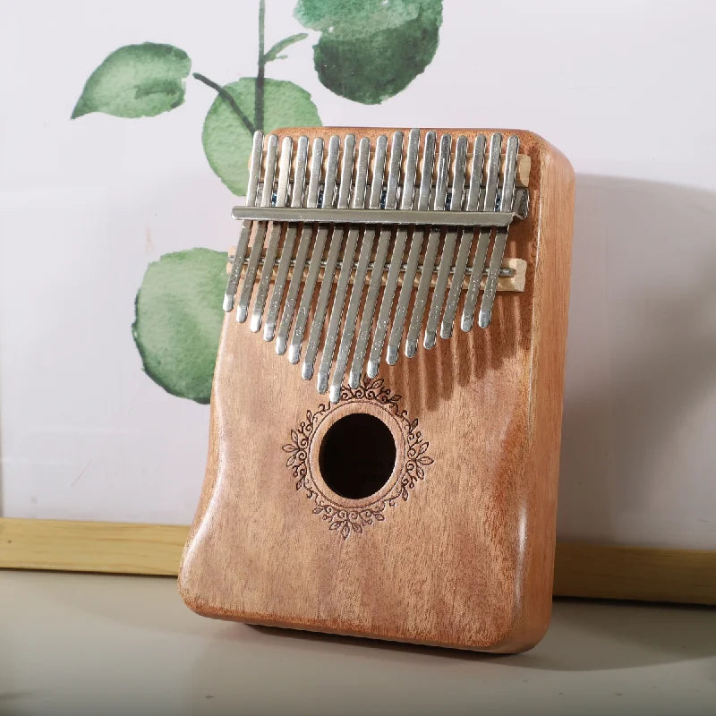 Kalimba Thumb Piano 17 Keys - Mahogany Wood Finger Piano, Portable Mbira Finger Piano with Accessories, Perfect Gauntlets Piano