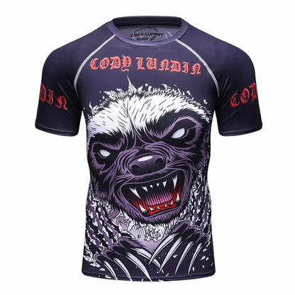 MMA Rashguard - Short Sleeve Fitness Training Tee for Jiu Jitsu, BJJ, and More