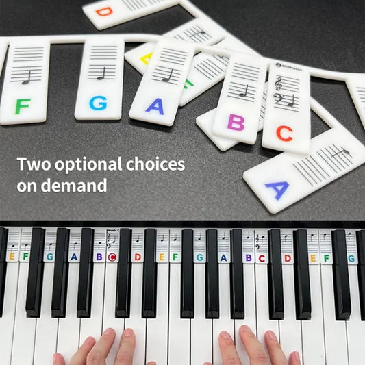 Piano Keyboard Stickers for 88/61 Key - Removable Piano Keyboard Note Labels for Learning Piano Notes, Beginner's Guide